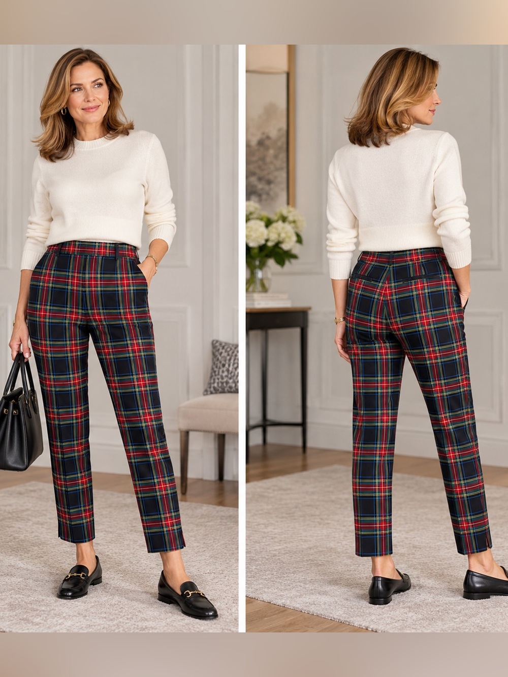 Talbots Hampshire Ankle Pants Celebrating Plaid Size 10 NWT
